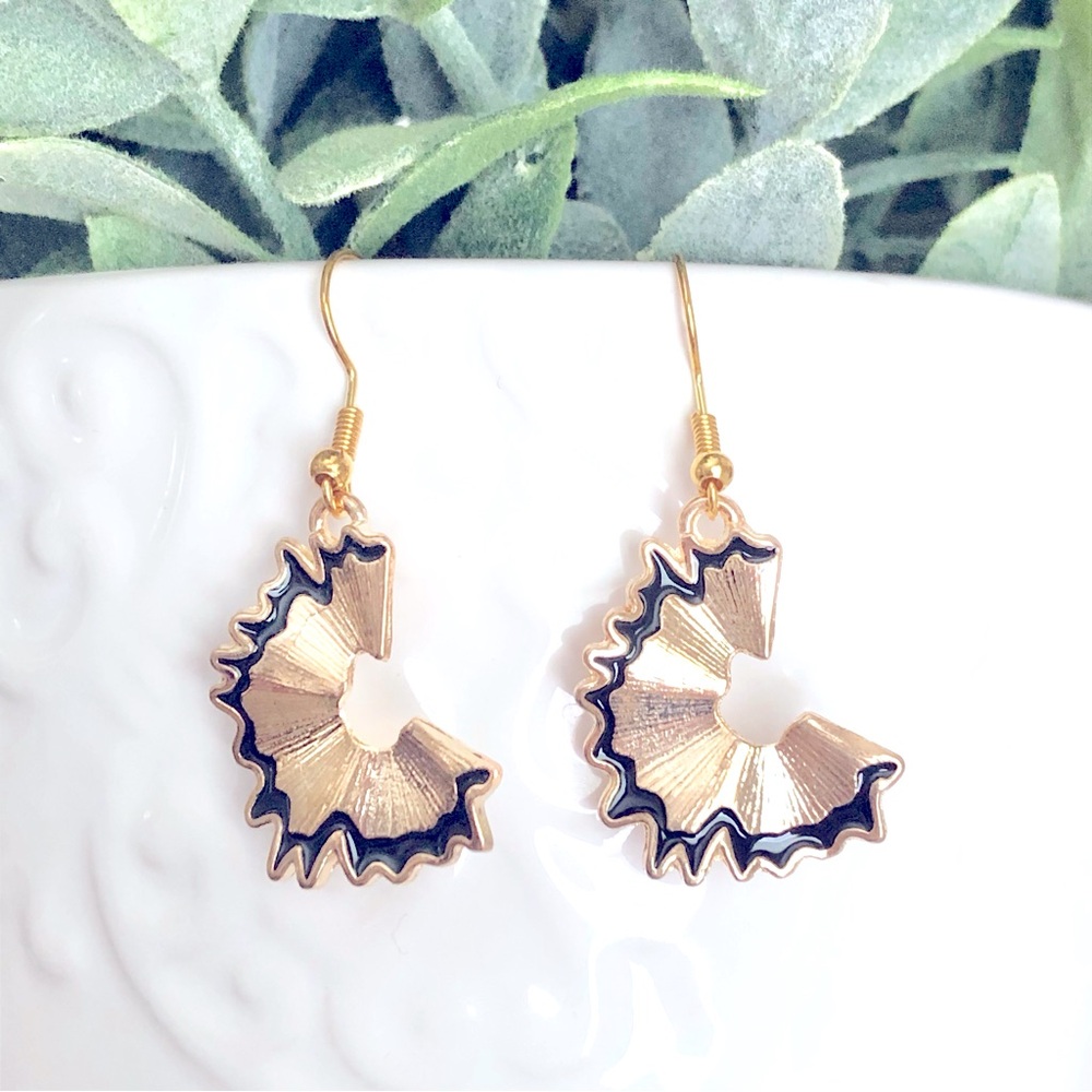 New Pencil Shavings Sharpening Dangle Drop Enamel Charm Earrings Teacher Gifts
